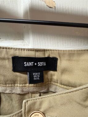 Saint + Sofia Women's Khaki Trousers
